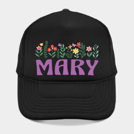 Mary Wildflower Floral Name Cute Botanical Mother Gift Design Hat